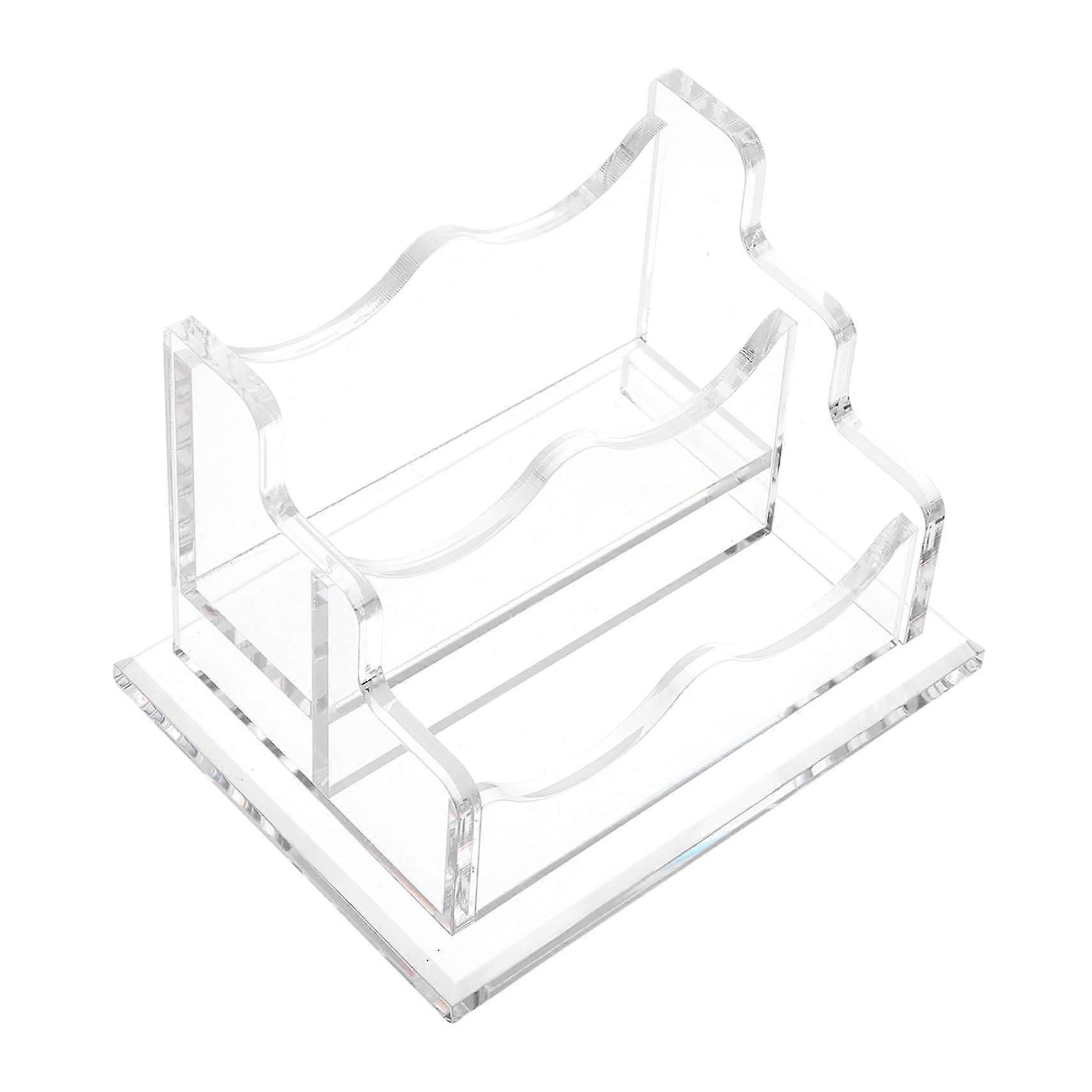Desktop Business Card Holder Clear Acrylic Stand for Office and Home Unique Name Card Display Holder