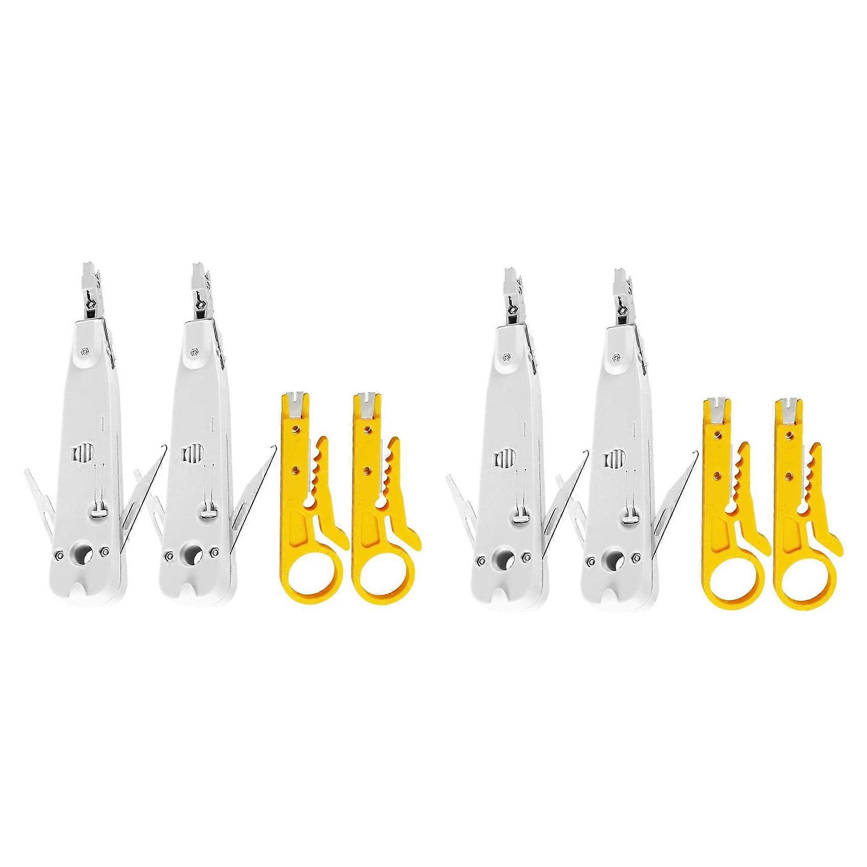 4x Punch Down Tool RJ45 RJ11 Cat5E Cat6 Network Phone Cable Socket Impact Terminal Insertion Tools