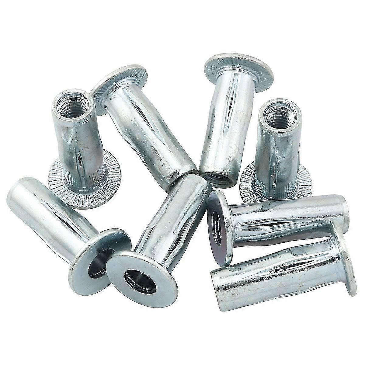 8PCS M6x 27 Steel PRE-BULBED Shank Threaded Insert Multi Grip Rivet Nut