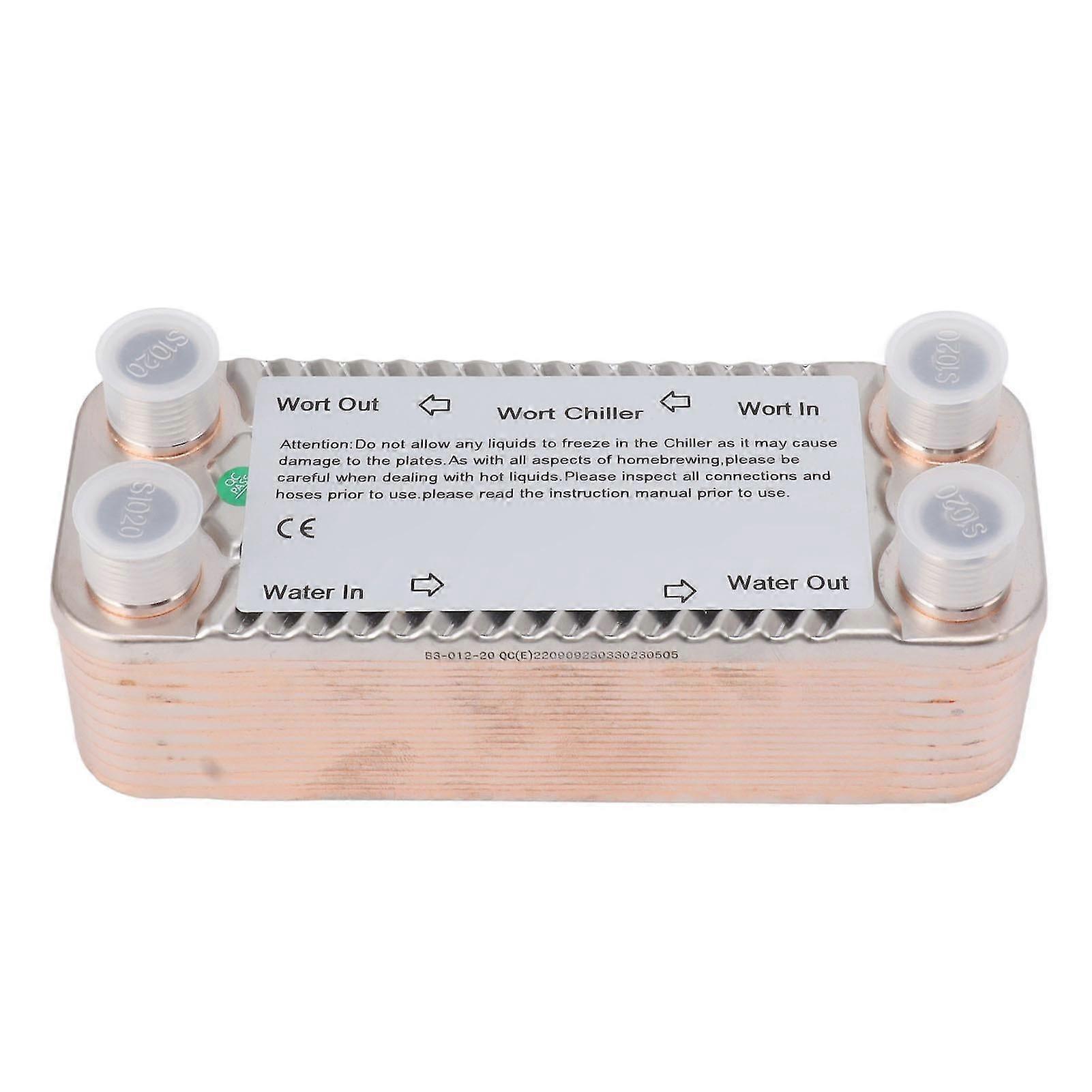 20 Plates Homebrew Wort Chiller Countercurrent Npt1/2 Easy To Operate Stainless Steel Heat Exchanger For Beer Wort