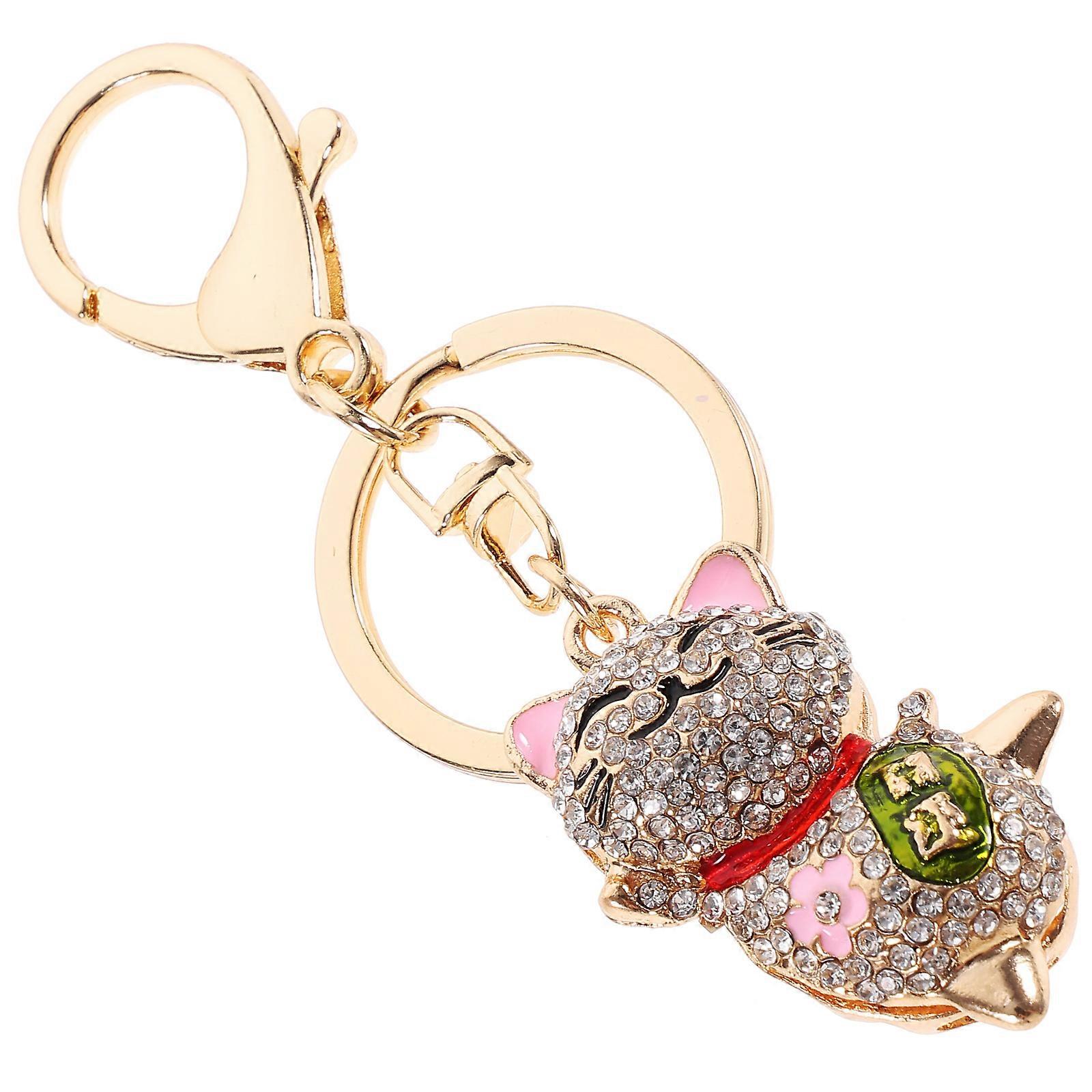 Creative Cat Hanging Key Chain Ornament For Pink With Lifelike Design 1Pack