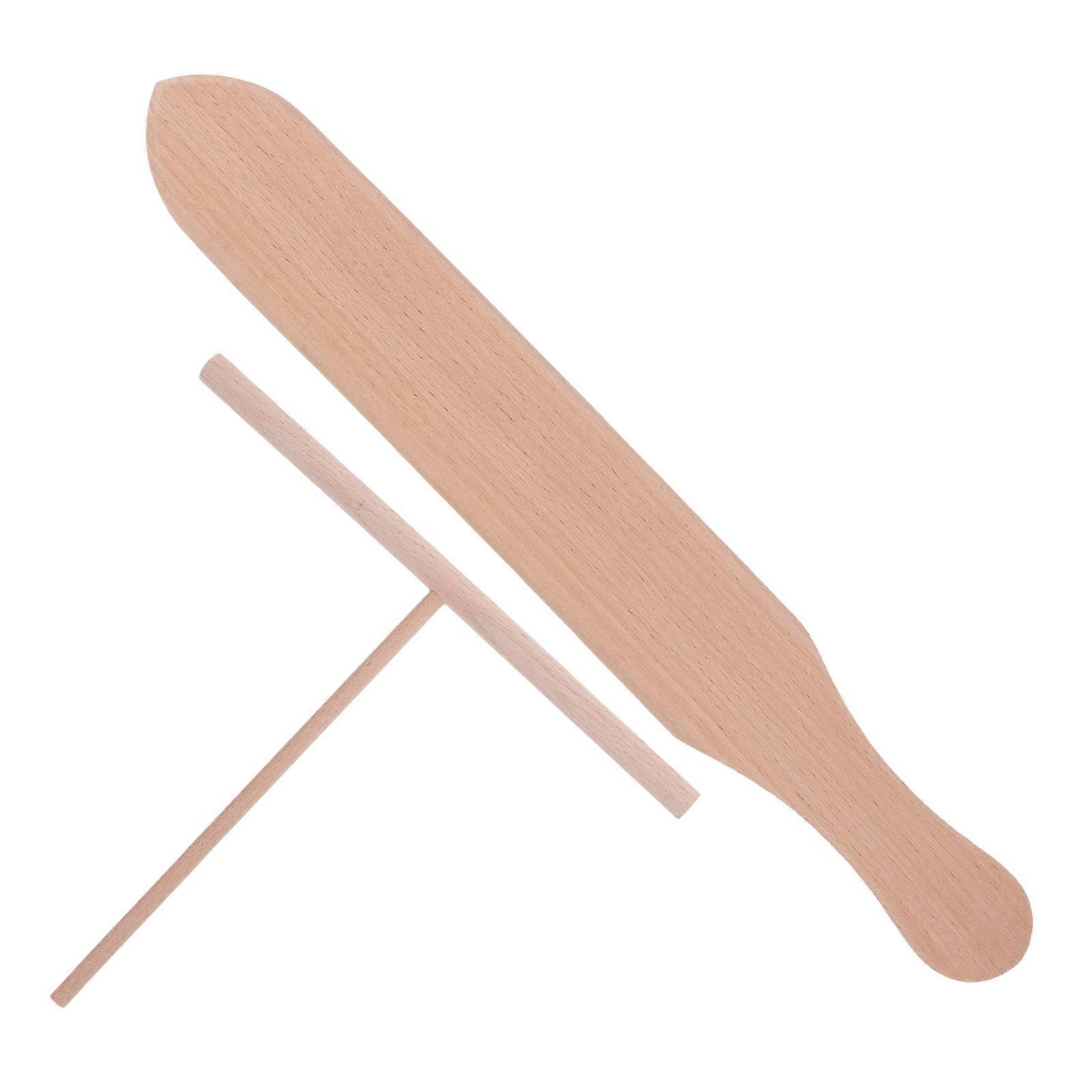 Wooden Crepe Pancake Maker Kit 1Set Khaki for Home Use with Safe Non-Stick Use