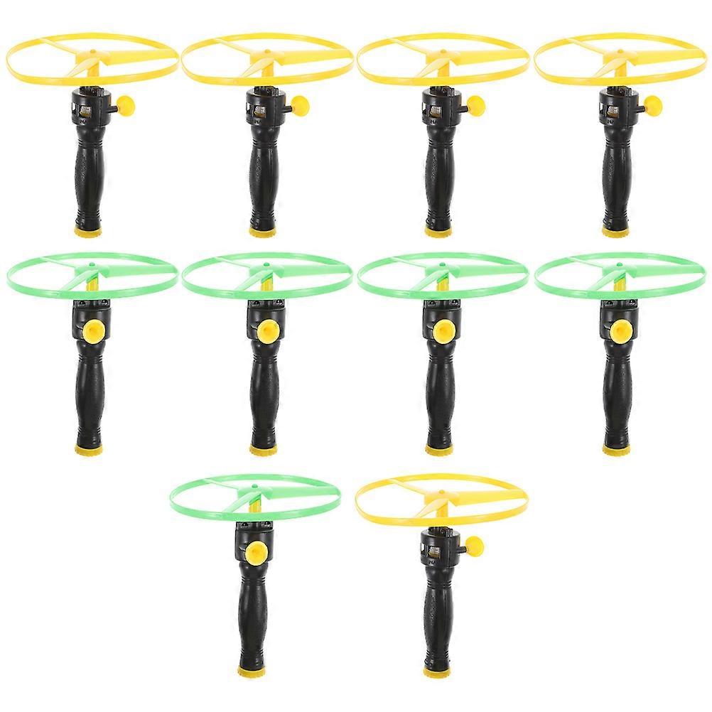 10 Sets Pull String Flying Disc Toy Outdoor Flying Saucer for Kids