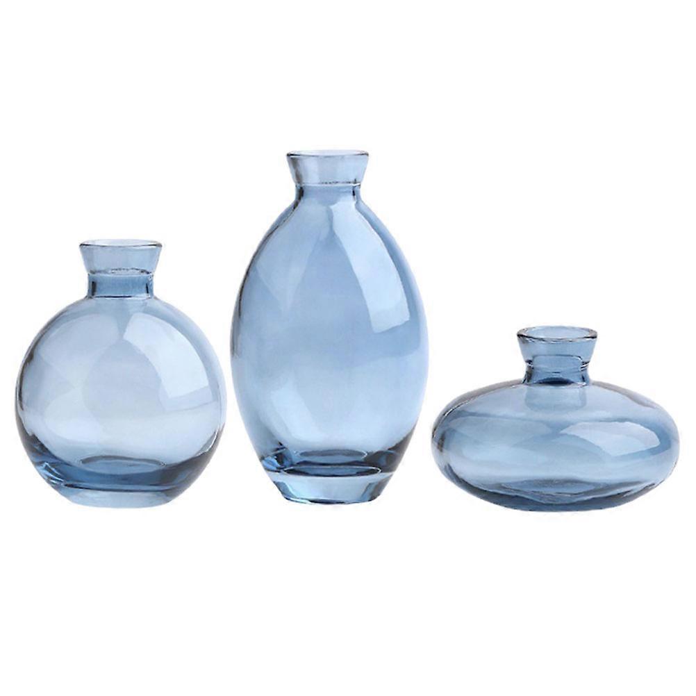 Glass Vase Flower Arrangement Clear Home Decoration Various Shapes Modern Style 3Pcs