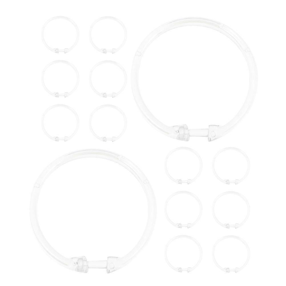 Clear Shower Curtain Hooks Circular Curtain Rings for Home Use 15Pcs