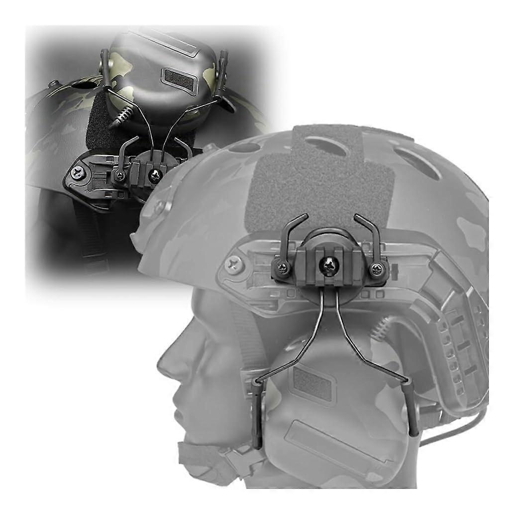 Tactical helmet rail mounting headset adapter bracket, headphone ear cushions, 360° rotatable side suspension support for Ops Core Arc/MLOK rail
