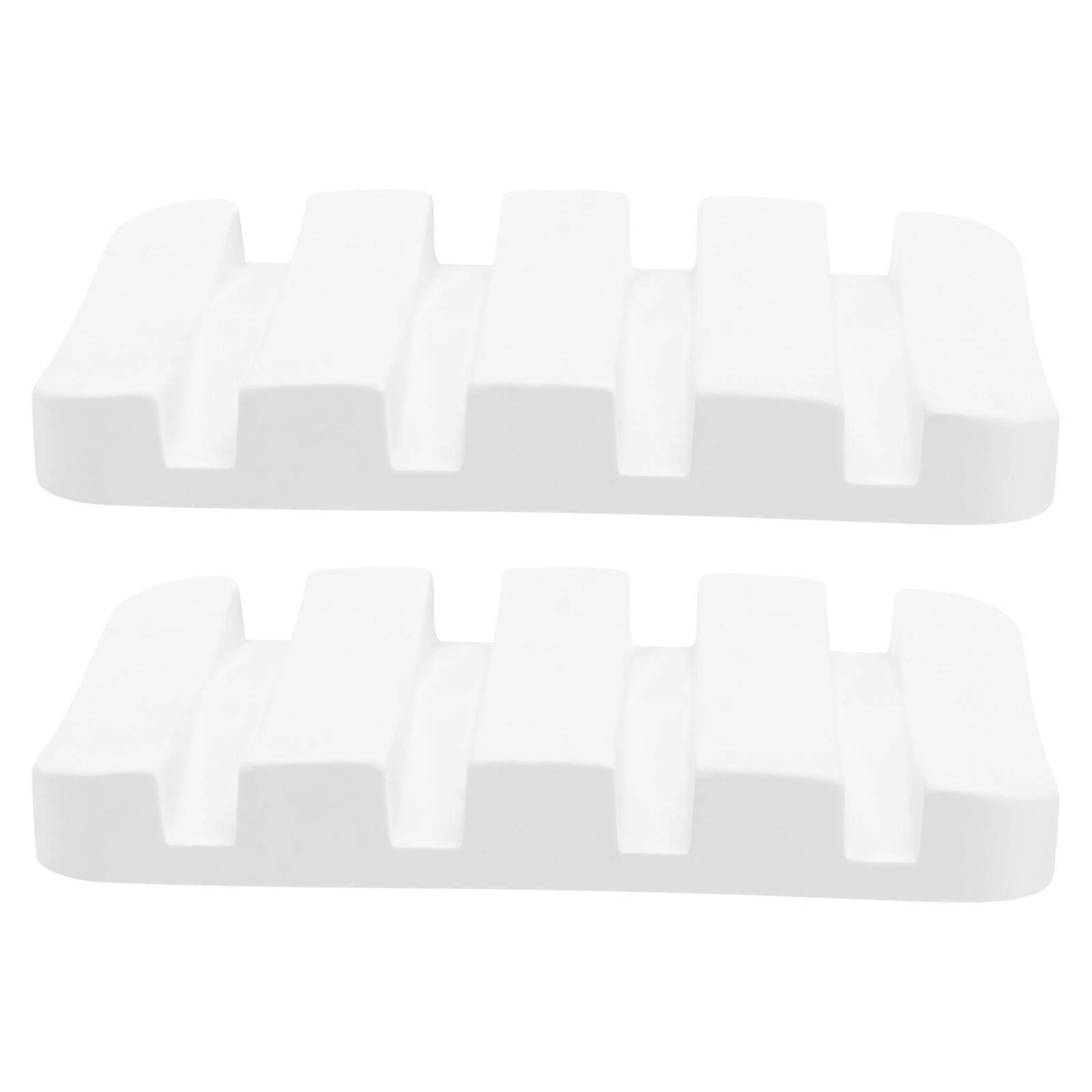 Diatomite Soap Holder with Quick Dry Mat 2 Pcs White Bath Kitchen Accessories for Holding Soap