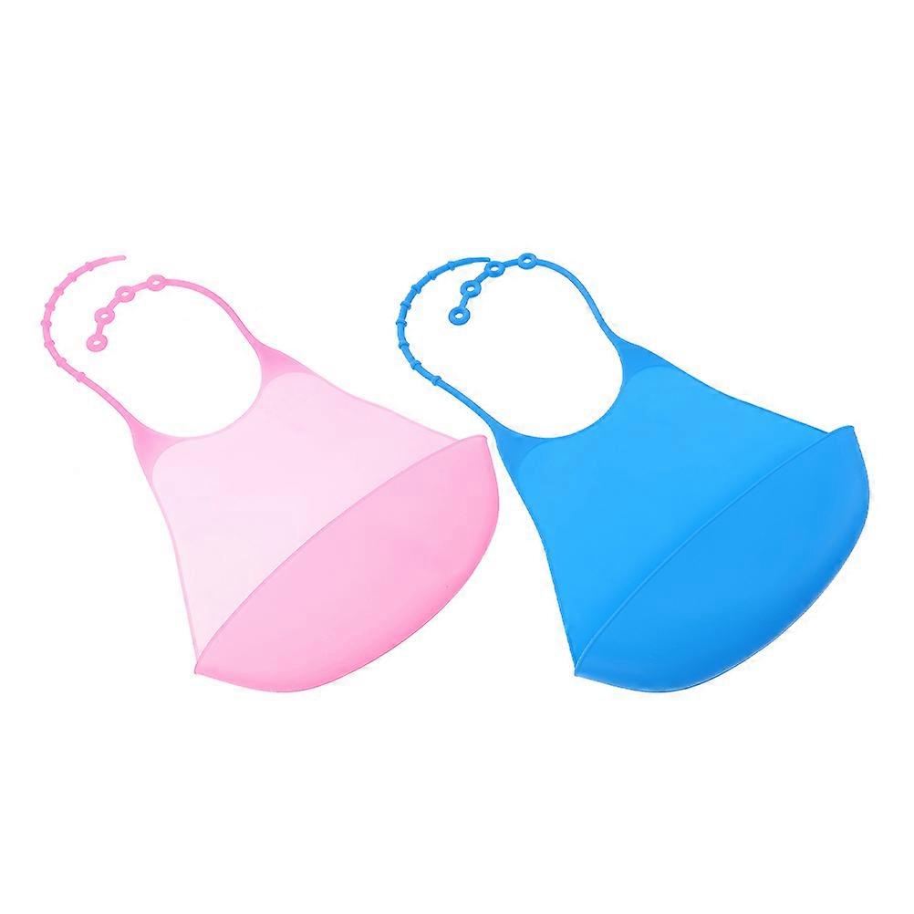 2pcs Silicone Adult Eating Bibs for Mealtime Protection, Easy Clean, Durable, Stylish Design for Elderly and Patients