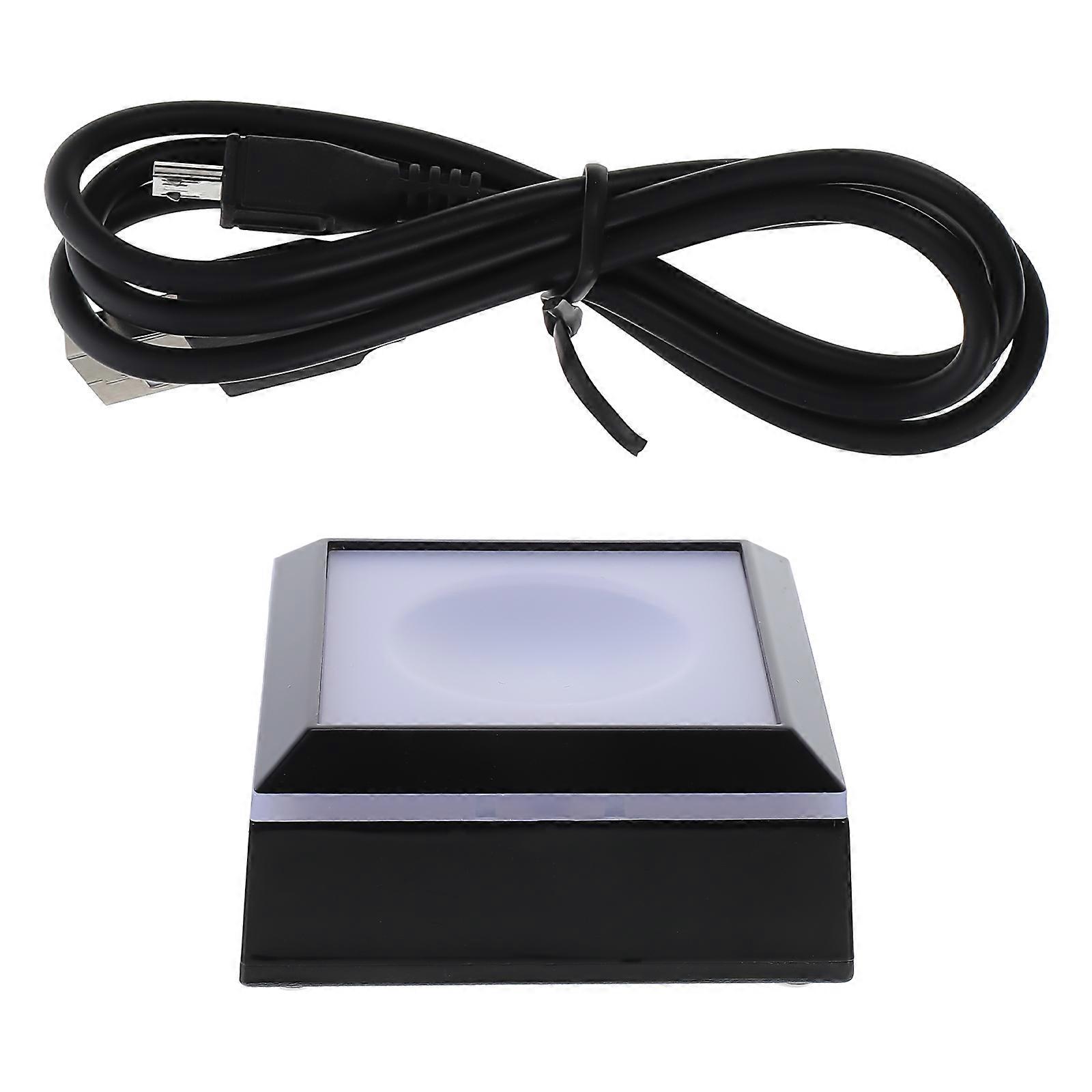 Square Crystal Balls Display Holder 1Set Glowing Desktop Decoration Black 6X6X2.5CM Practical Structure
