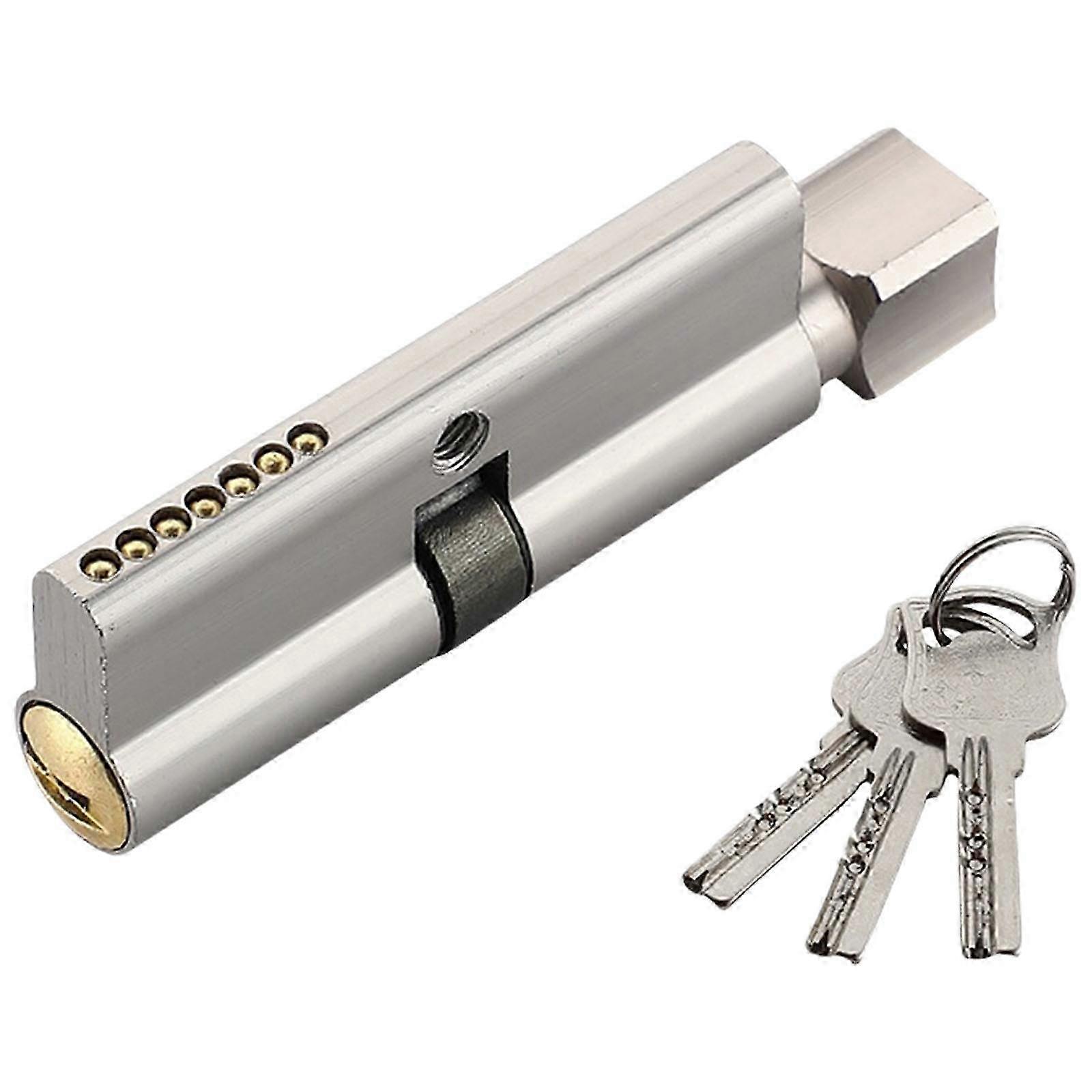 Practical brass lock for entry doors with double side feature