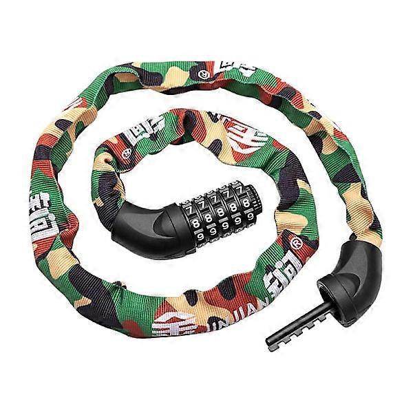 Coded Bicycle Chain Lock (14 Colors) Bike Lock Anti-Theft Chains with 5-Digit Password for Bicycle, Motorcycle, Door, Gate (Army Green)