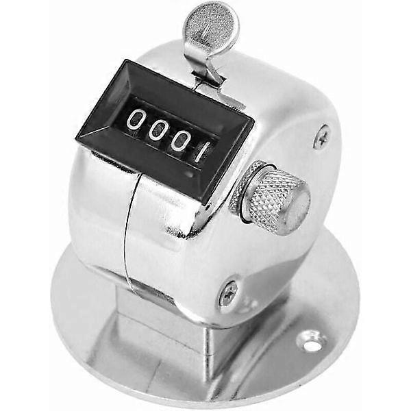 Silver Metal Hand Counter Mechanical Palm Counter 4 Digits Hand Clicker