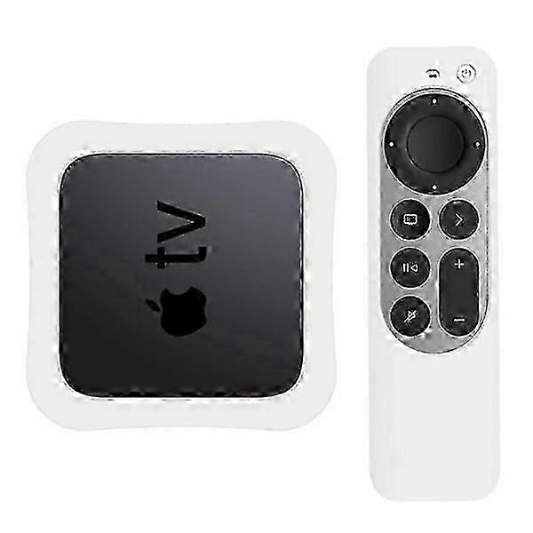 جهاز فك التشفير Apple TV 4K (2021) + غطاء سيليكون للتحكم - أبيض واي