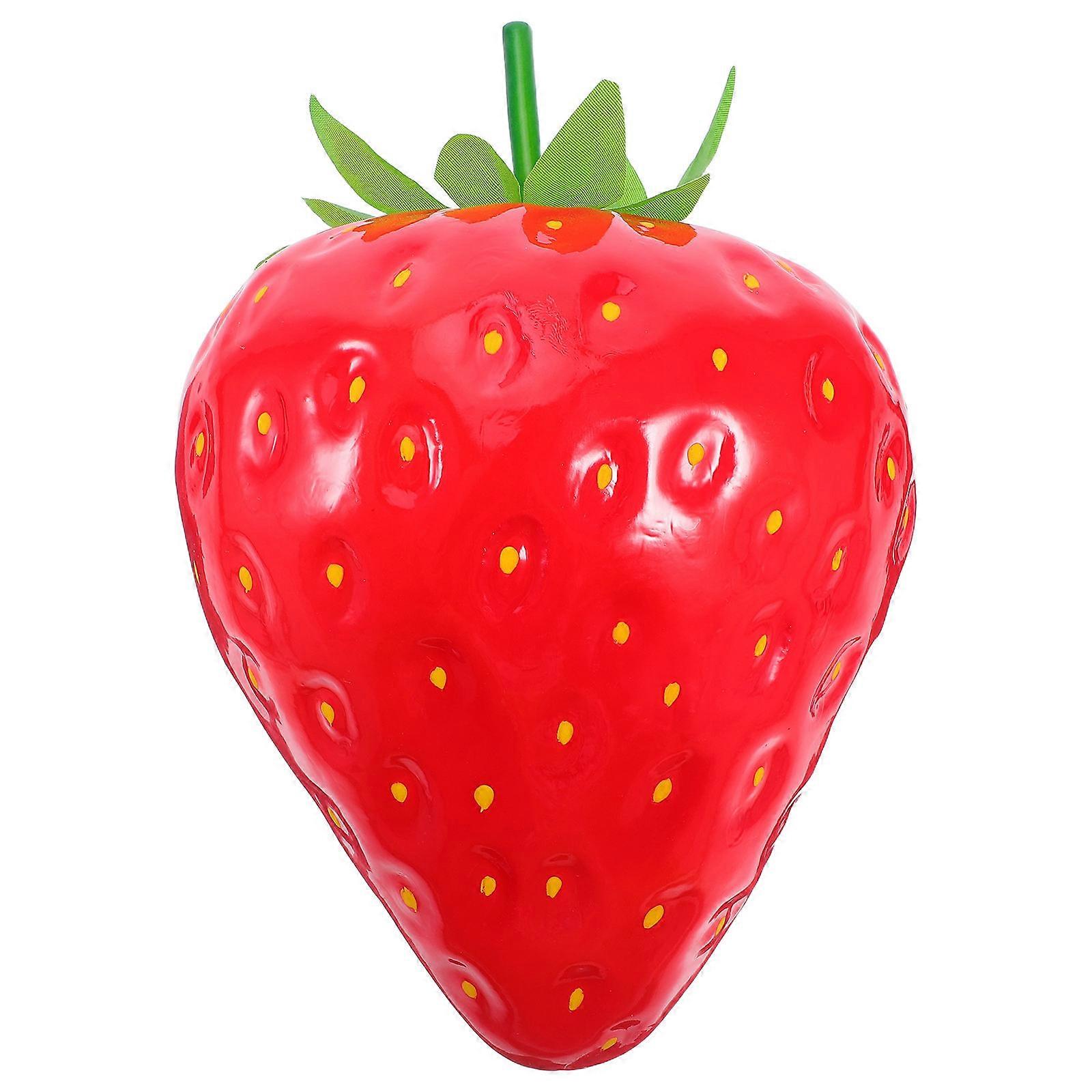 Artificial Strawberries With Stem Realistic Design Large Size For Event Decoration Homeowners Photographers 1Pcs