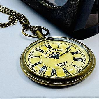 Antyczny Vintage Maritime Victoria London 1875 Mosiężny Zegarek Kieszonkowy Ręcznie Robiony 5,08 cm