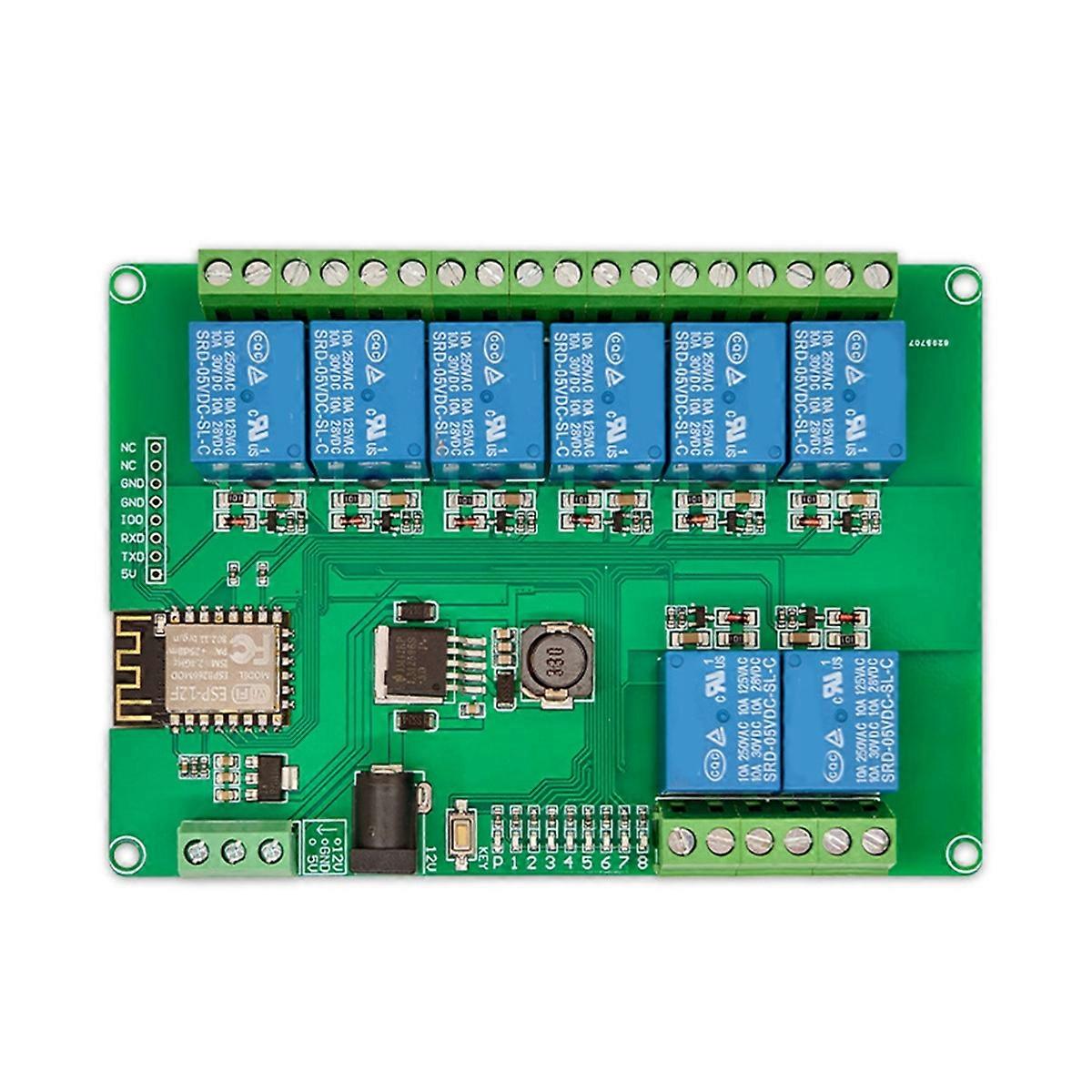 8-CH Relay Module DC12-24/5V Power Supply Onboard ESP-12F WiFi Module for ESP8266 Secondary Development