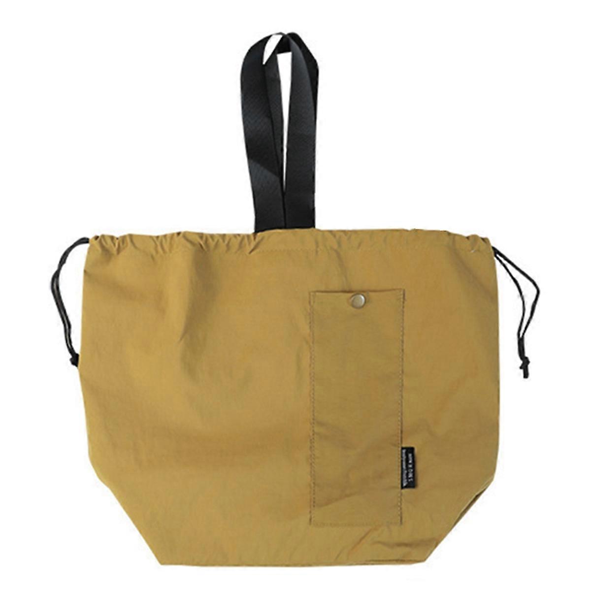 Lunch Bag Large Solid Color Drawstring Portable Thermal Insulated