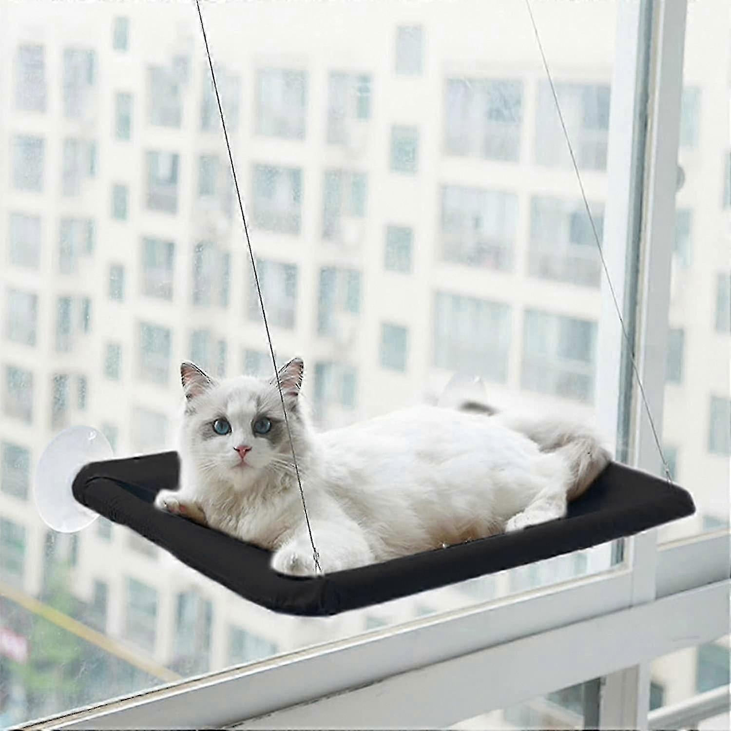 Cozy Cat Window Perch with Suction Cups, Space-Saving Waterproof Cat Hammock Bed Seat for Indoor Cats