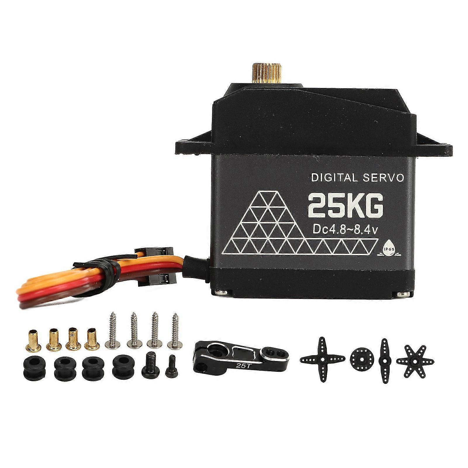 RC Digital Servo 25kg DC 4.88.4V Doppelkugellager Wasserdichtes Digitales Lenkservo für 1/10 1/12 RC Auto RC Roboter 2025