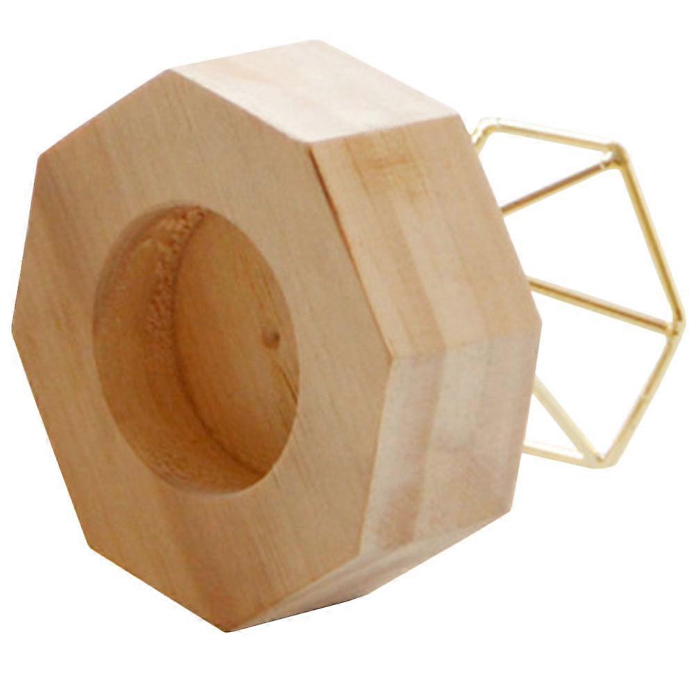Khaki Wood Candle Holder for Home Use Adds Charm to Any Space 6.5 Inches Tall