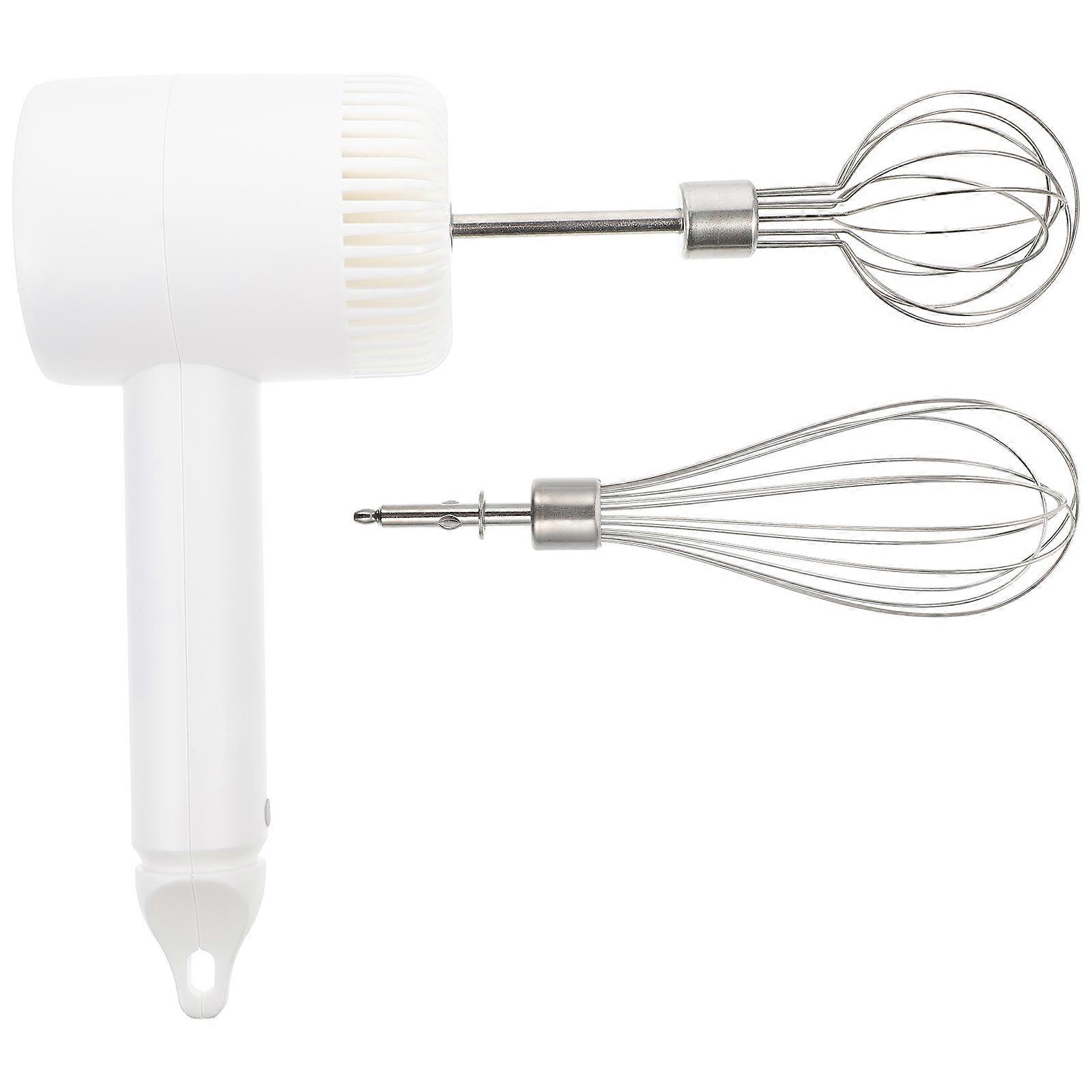 Cordless Electric Hand Mixer with Ergonomic Handle for Easy Mixing and Blending in White, ABS, Stainless Steel, and Silicone, Compact Size