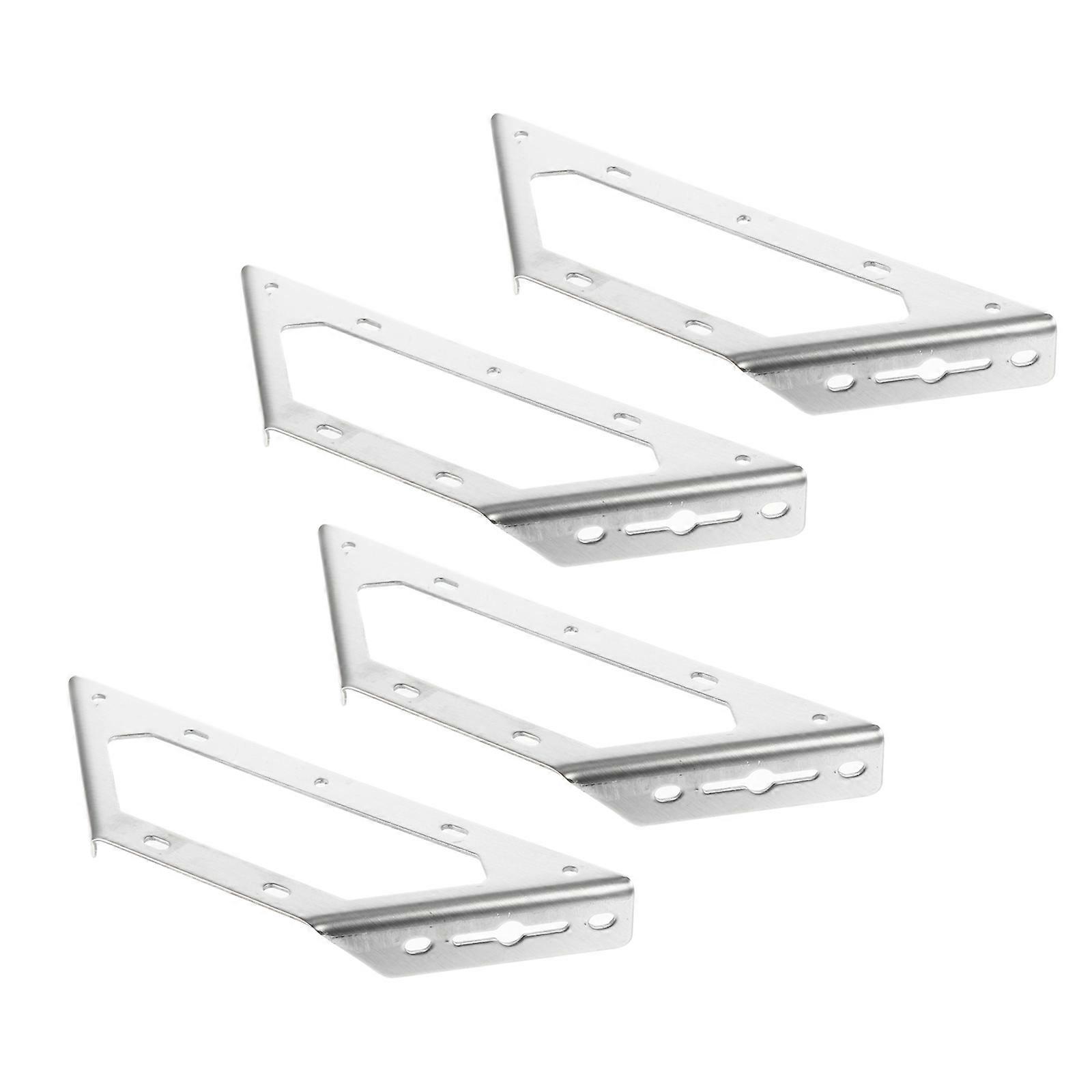 Three Sides Angle Racks 4Pcs Brackets Ideal For Office Use Featuring Silver Finish