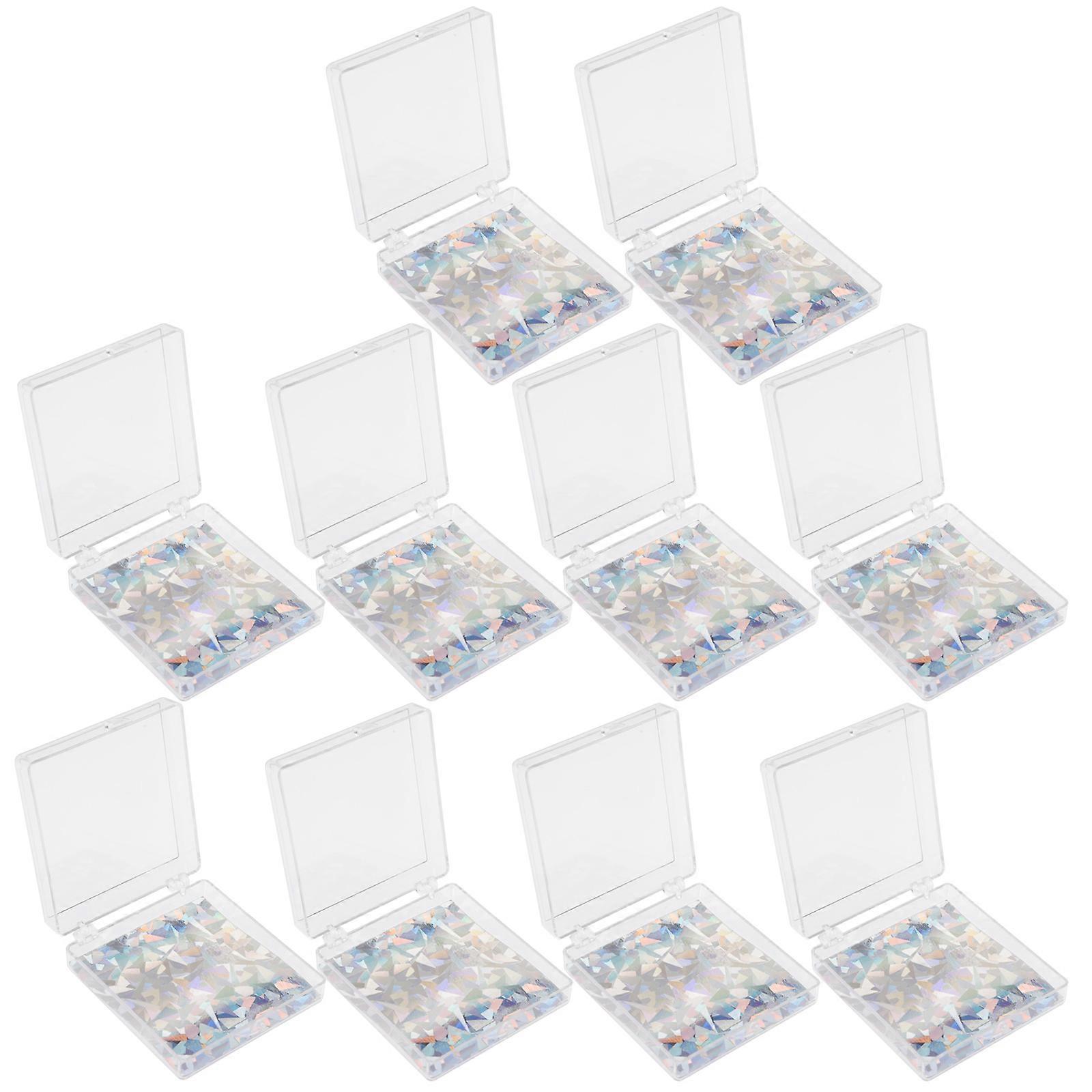 Nail Storage Container 10Pcs Nail Pieces Case For Store Display 6.5X6Cm Dust Proof Lightweight