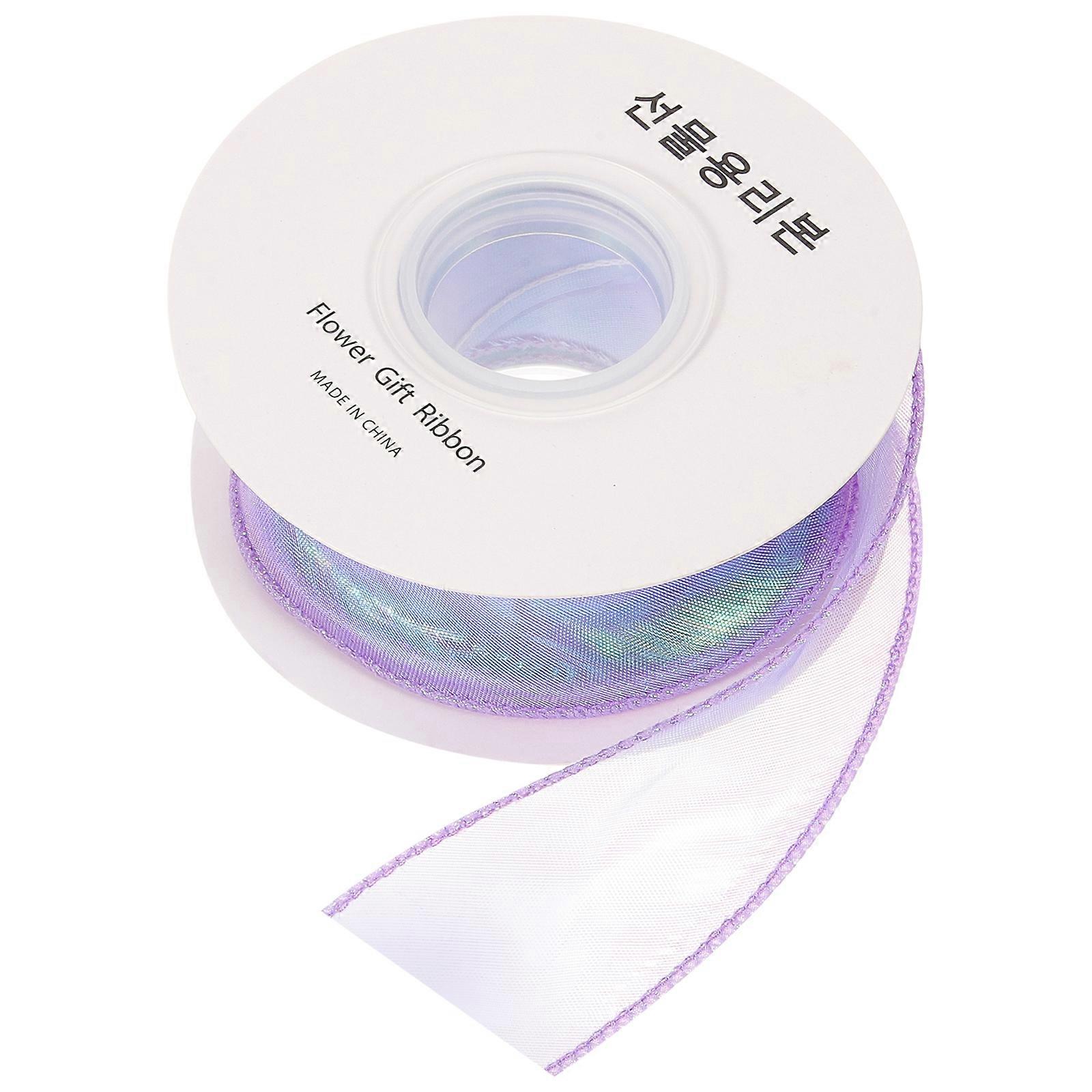 Violet Festival Package Ribbon 1 Roll For Gift Wrapping Seasonal Occasions With Wave Pattern
