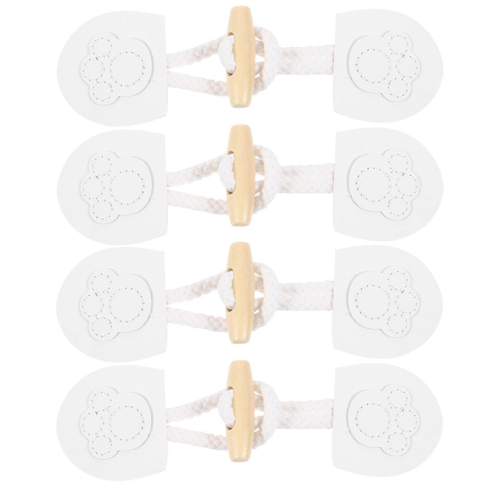 Decorative Horn Button Coat Buttons for Sewing 4Pairs Toggle Closures