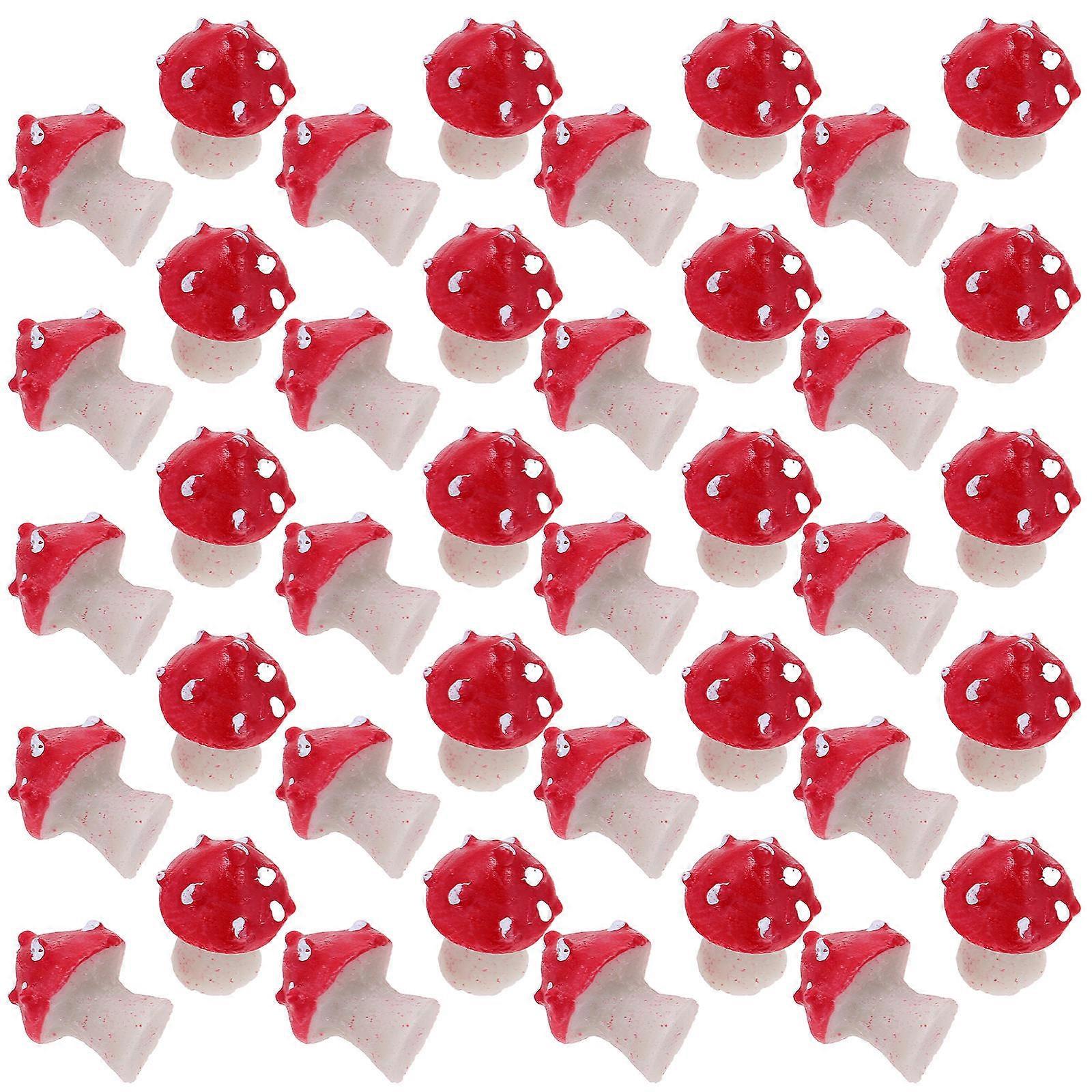 Mushroom Resin Figure 50Pcs Ideal For DIY Decoration With 2X1.3CM Dimensions Perfect For Cabinet Decorations