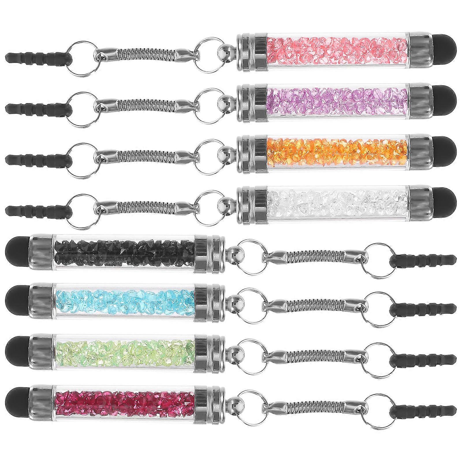 Capacitive Pen Handwriting Tool with Sensitive Tip for Phone Tablet Use Assorted Color Metal and Plastic 8pcs