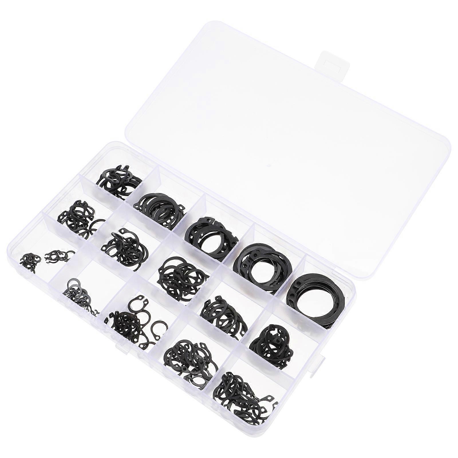 175pcs Snap Ring Assortment Steel External Circlip Retaining Clamp Set