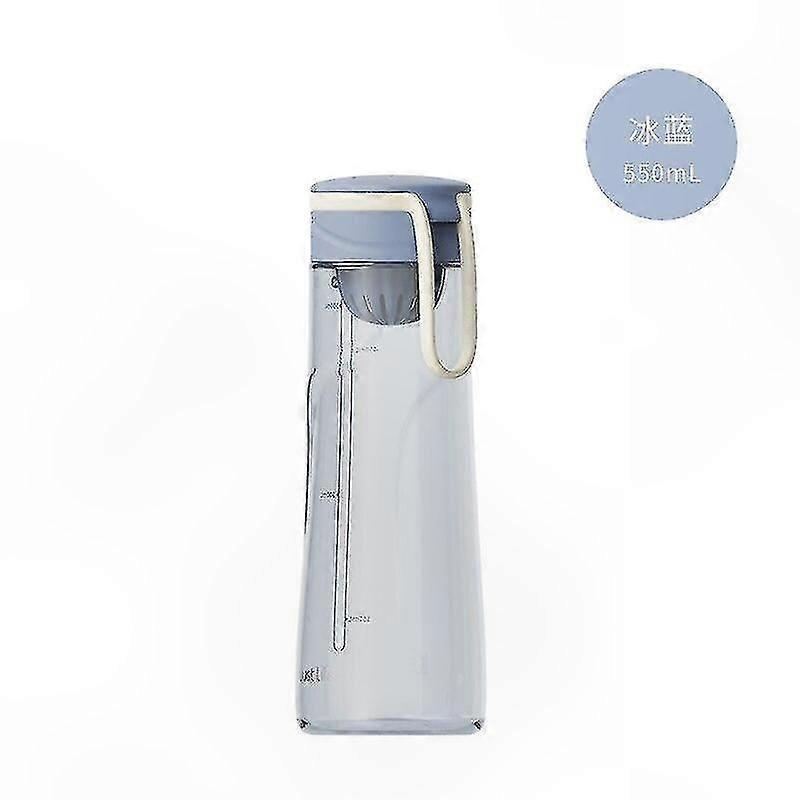 Frosted Tritan Plastic Water Bottle with Time Scale - 550ml Capacity for Outdoor Sports and High-Temperature Use