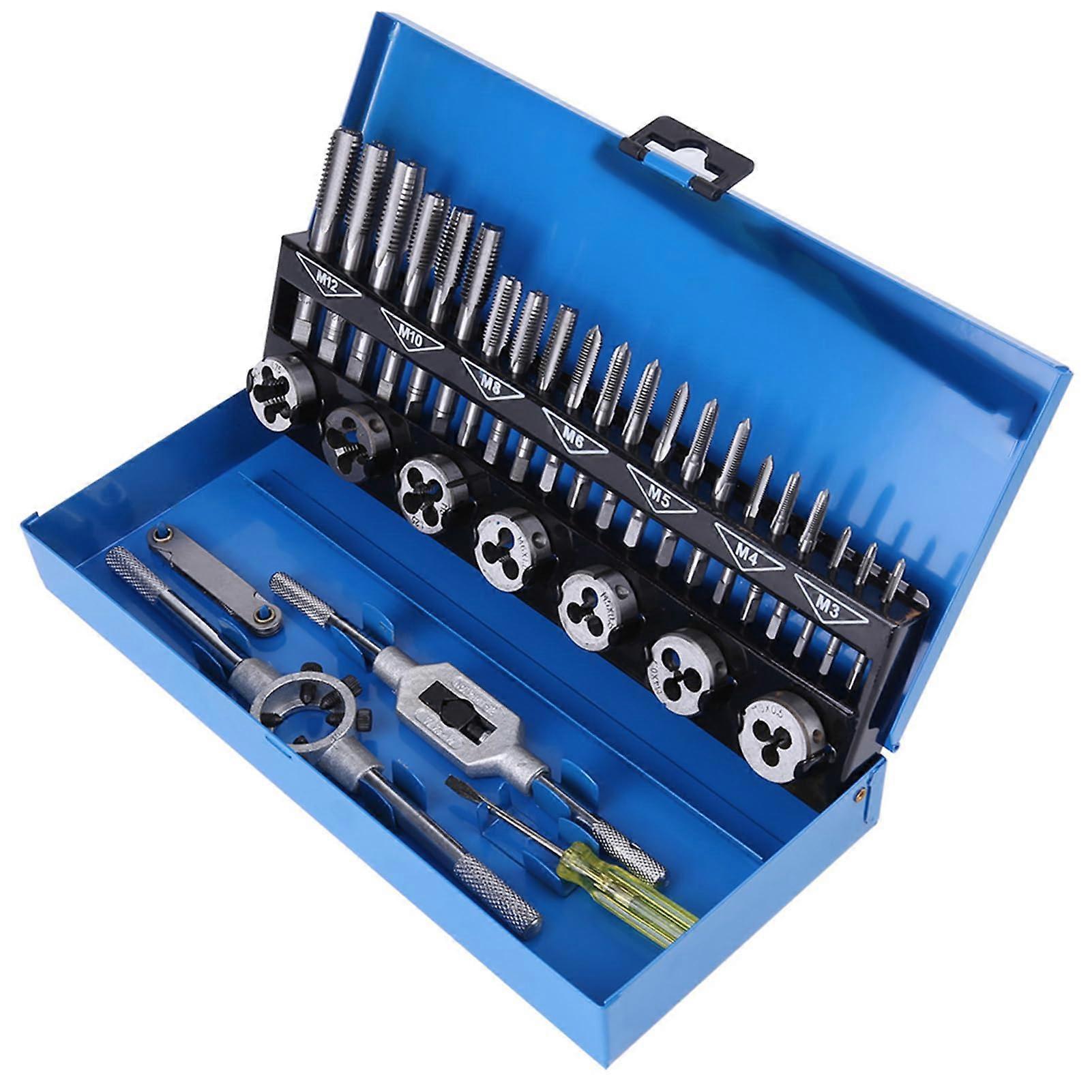 32piece M3M12 Tap and Die Set with Coarse Pitch, Taps, Dies, Threading Die Set, Tap and Die Set, Metric