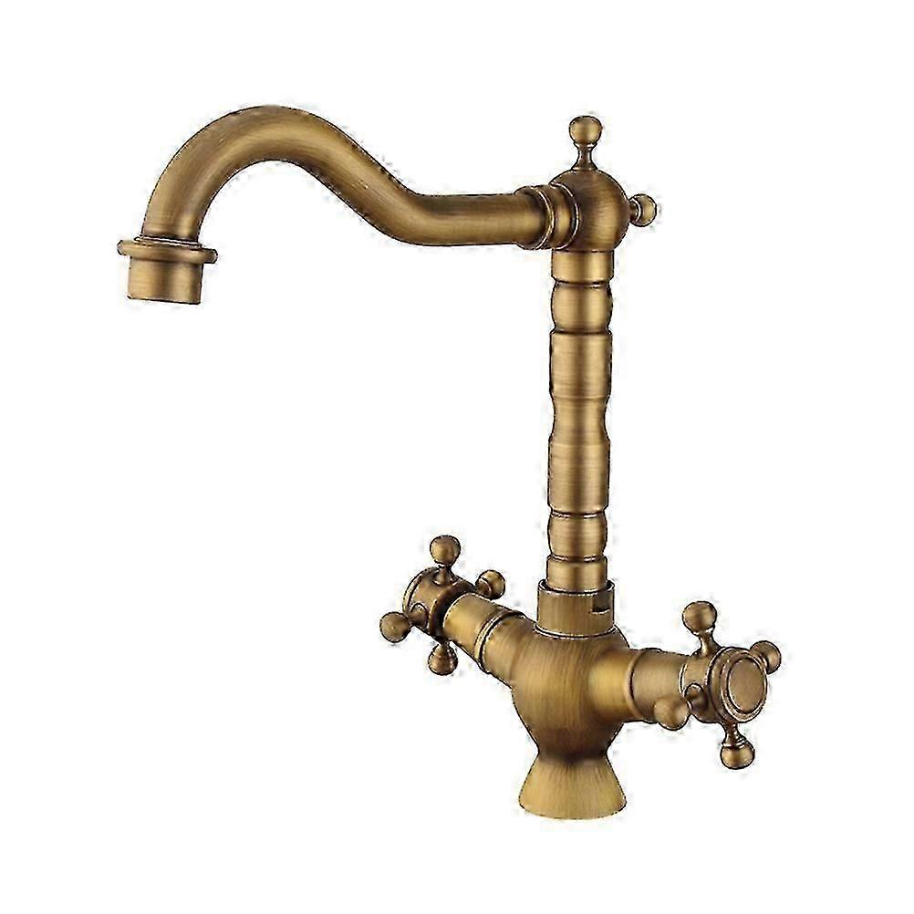 Bronze mixer tap for basin with rotary water control