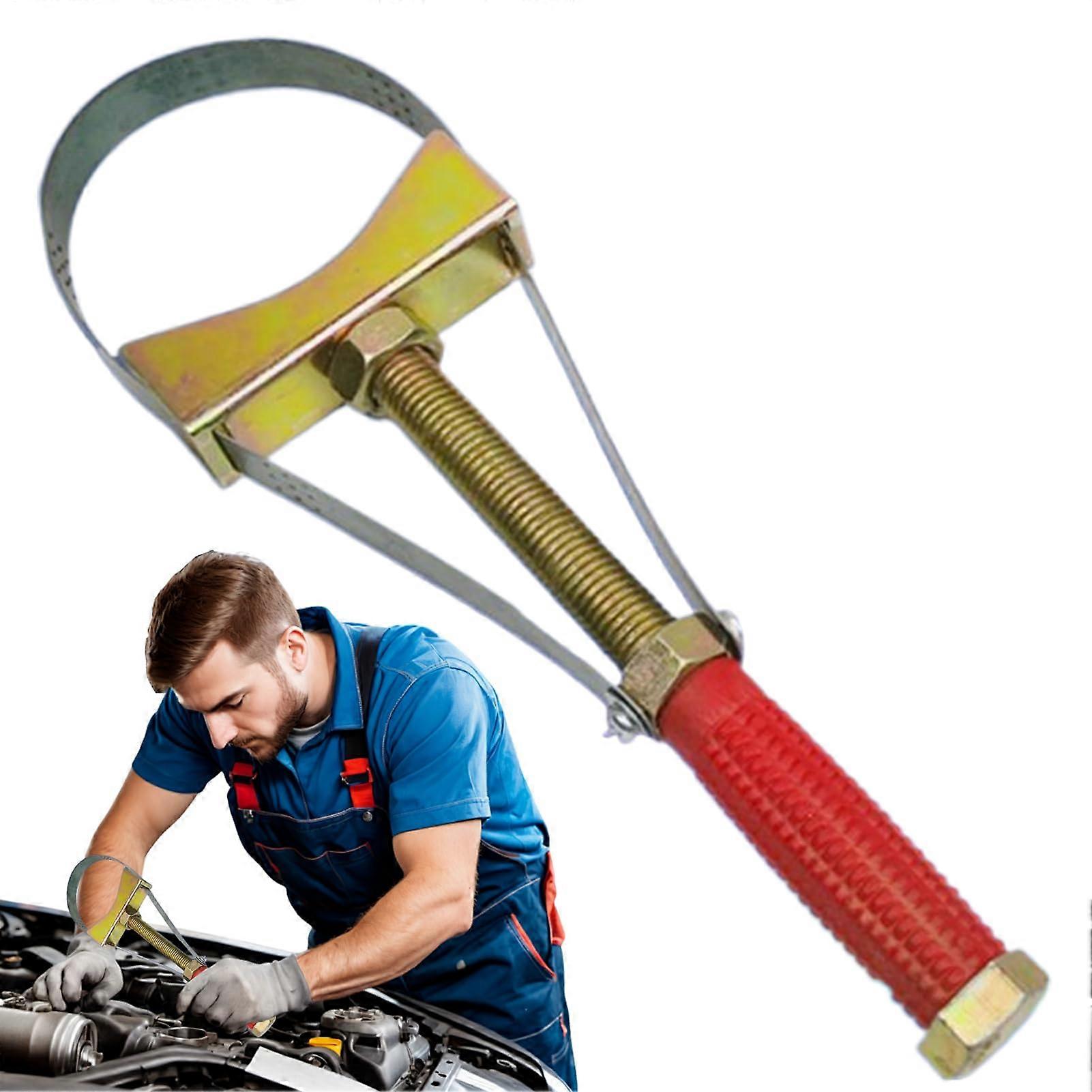 Adjustable Oil Filter Wrench - Tractor Maintenance Accessory, Heavy-Duty Steel, Small Size, For Removing Oil Filters
