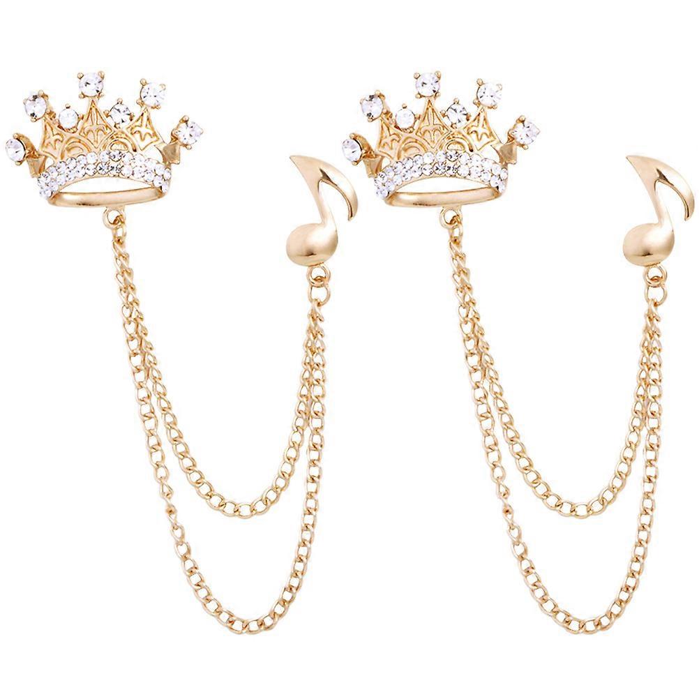 Fringe Chain Brooch Pin for Party Dinner and Date in Golden Made of Alloy 2Pcs