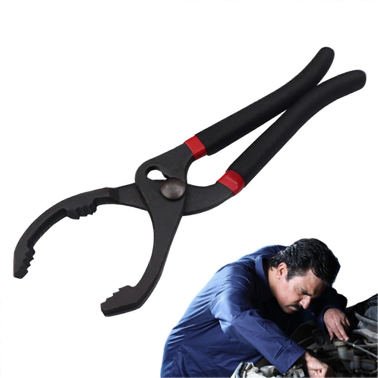 Oil Filter Wrench, Adjustable 10 In To 12 In, Serrated Jaws, Nonslip Grip, For Auto Maintenance