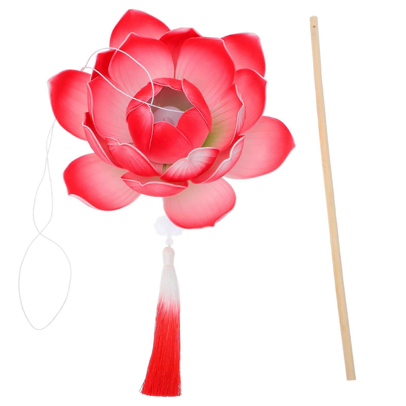 Hand-Held Lotus Lamp for Performance and Special Occasions Decoration Item Powered Battery in Red Color 1Set