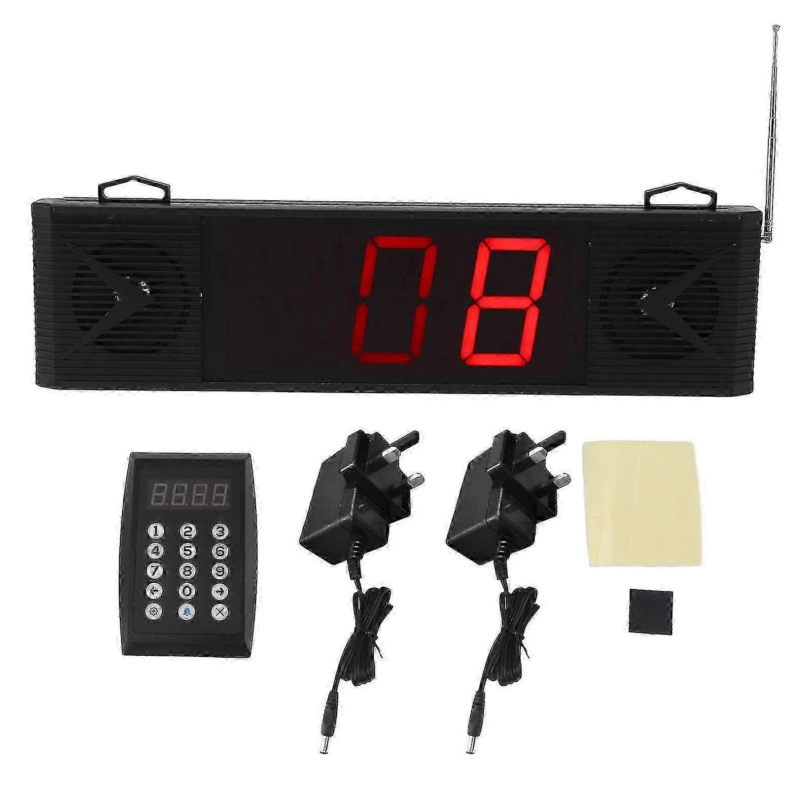 Queue Calling System with Loud Speaker & 3-Digit Display for Easy Take-A-Number Operation, 100-240V Power Supply for Office and Business Use