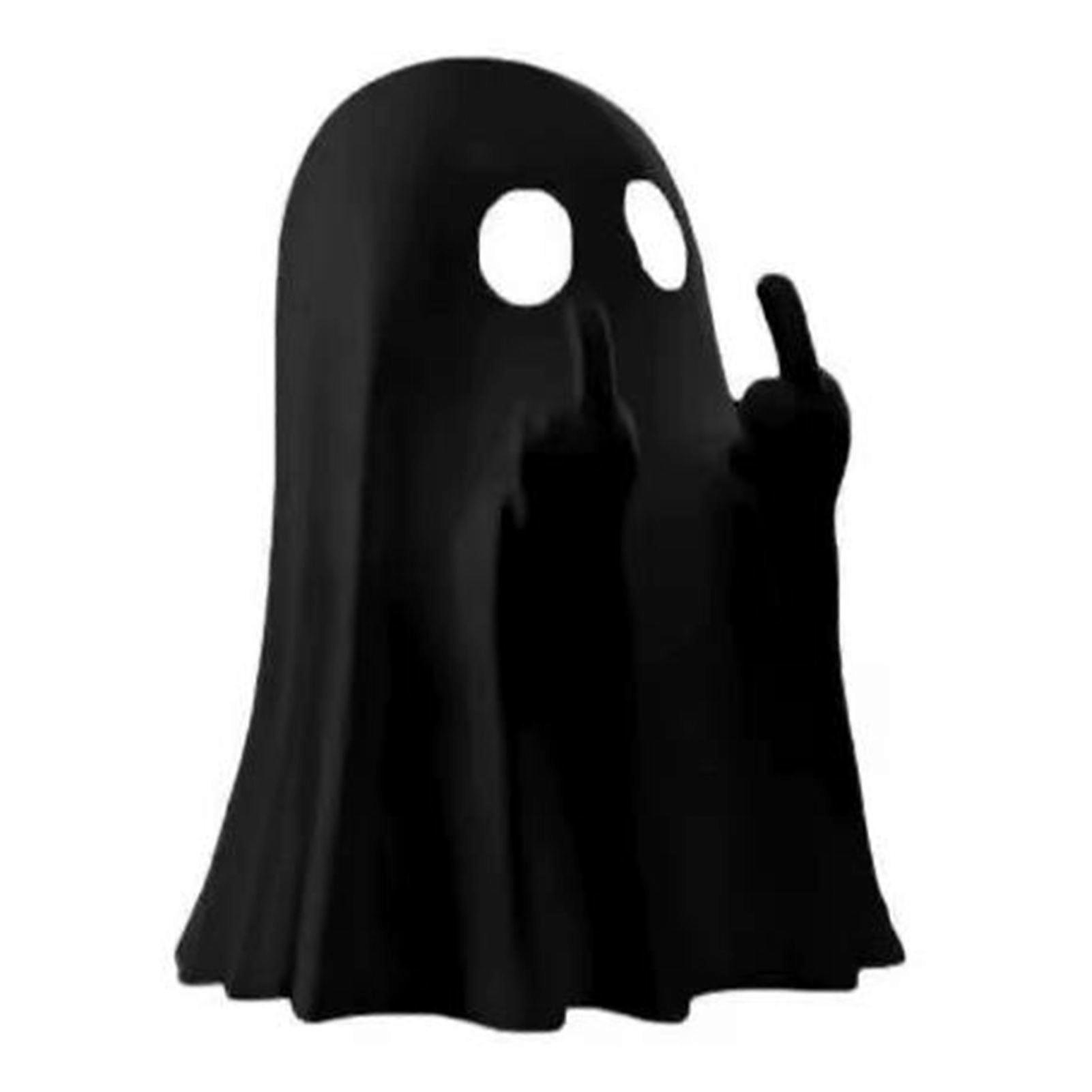 Funny Spooky Ghosts Figurine Hand Painted Resin Statue with Middle Finger for Home Tabletop Decor