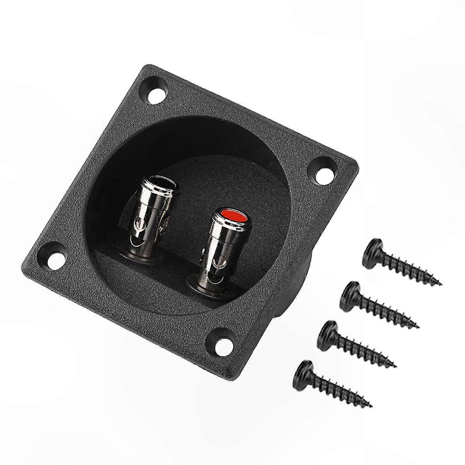 Spring-Loaded Speaker Terminal Box with Dual Binding Posts for Audio Cable Connections