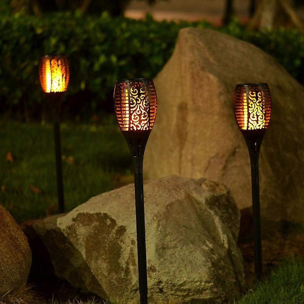 51 LED Outdoor Solar Torch Light Waterproof Landscape Stake Lamp with Flickering Flame Effect - Pack of 4