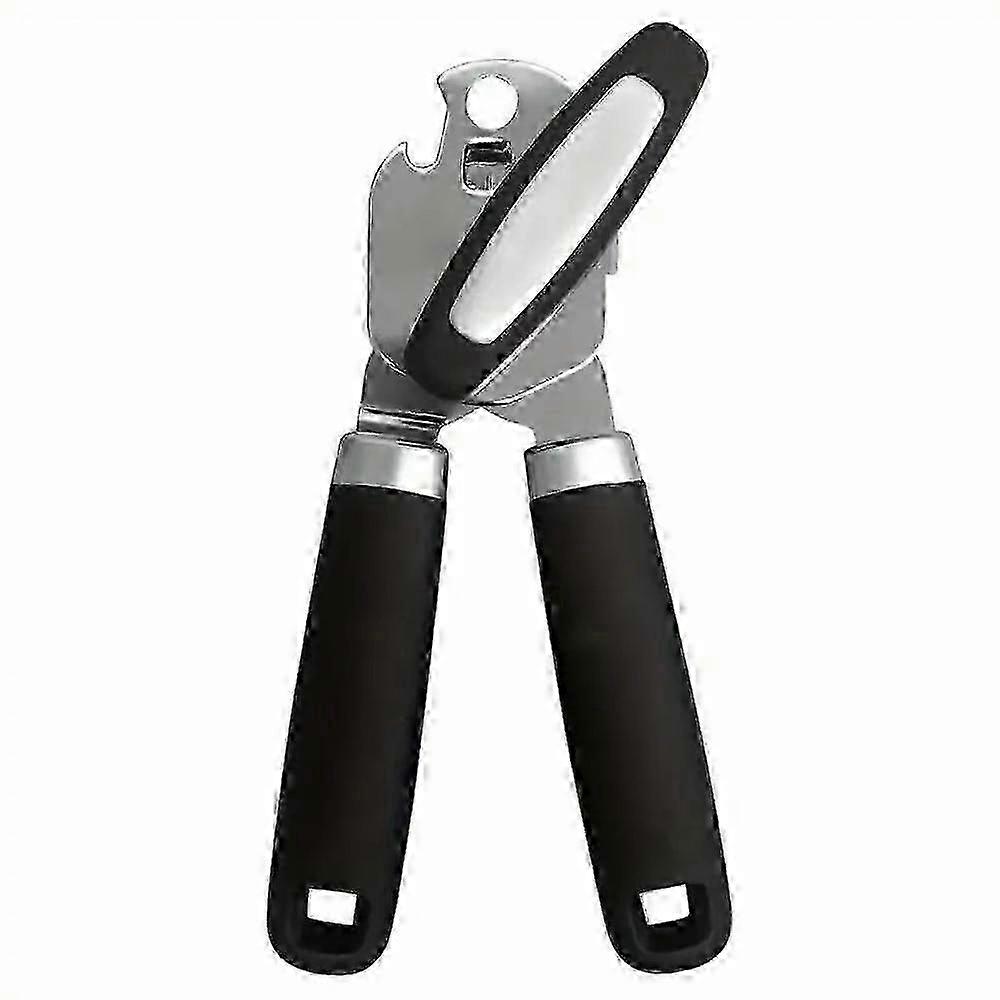 Stainless Steel Manual Can Opener with Soft Grip Handle, Rust-Resistant & Easy Turn Knob
