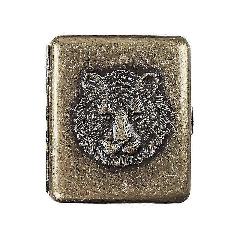 Mens Retro Bronze 20-Pc Portable Cigarette Case