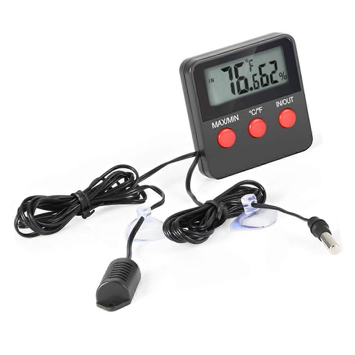 Celsius Temperature Humidity Monitor Digital Hygrometer For Aquarium Wall Mount Home Office Use LCD Display