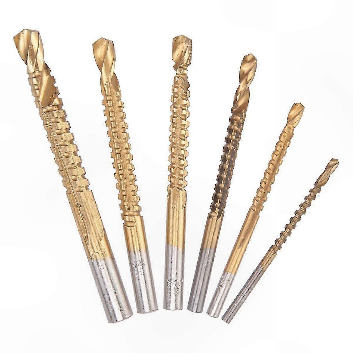 6-Piece HSS Drill Bit Set for Wood and Metal Cutting Tools K075