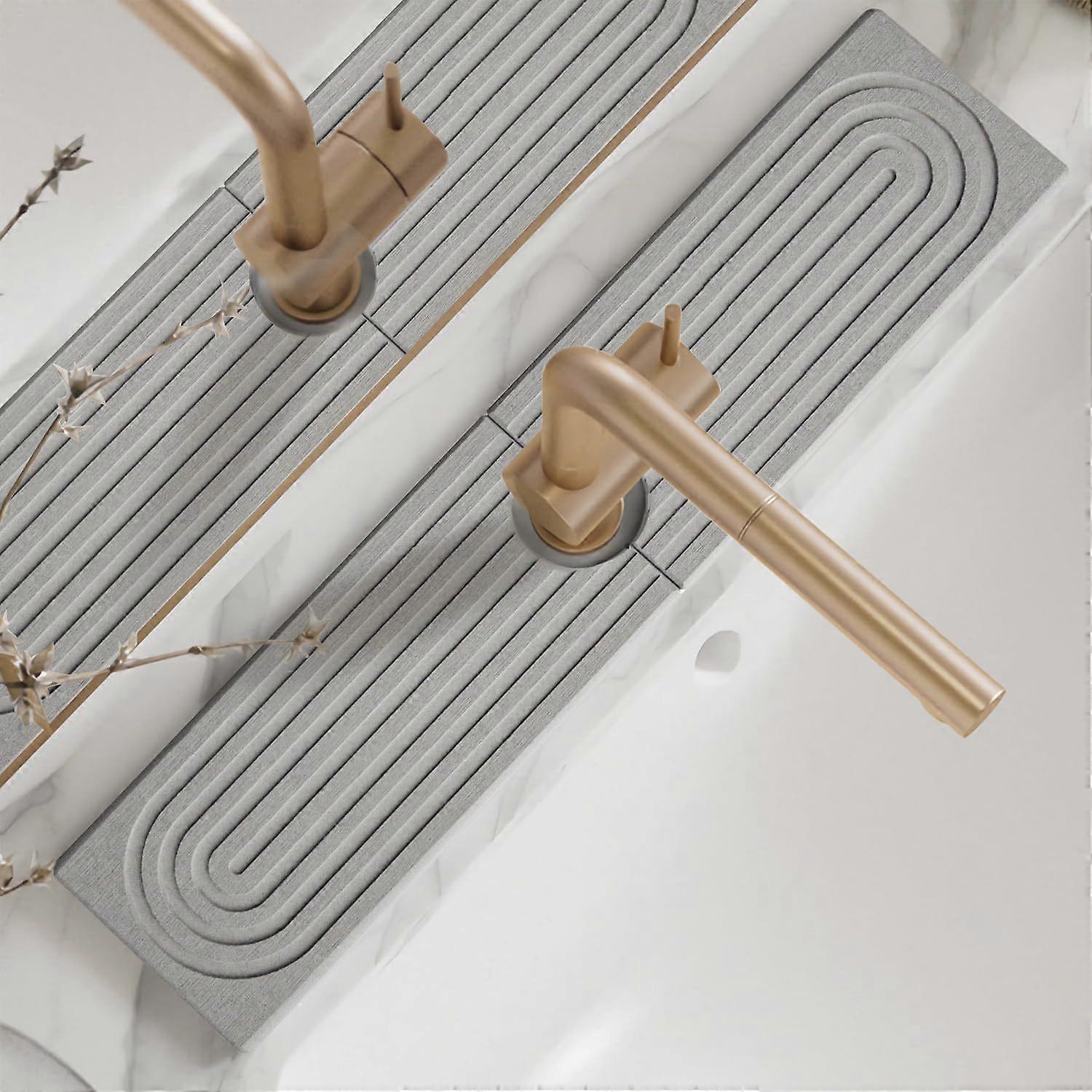 Light Faucet Mat for Kitchen Sink -  Long Diatomite Fast