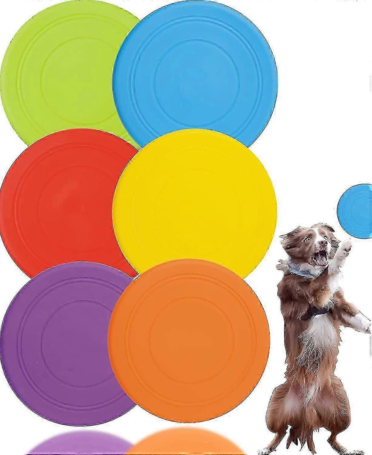 6 Pack 7" Soft Silicone Flying Discs, Flying Disc With Assorted Colors Soft Disc Flying Disc Bulk For Home School