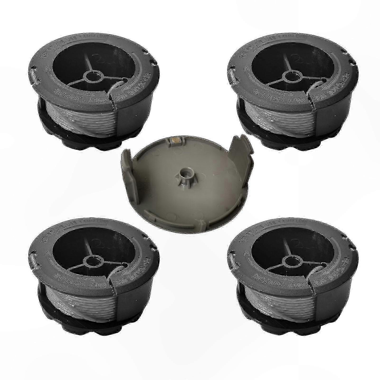 Replacement Trimmer Spool with Cap for Universal Grasscut, 4 Spools, Compatible with Bosch Models